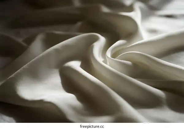 Soft White Fabric with Gentle Wrinkles and Smooth Texture
