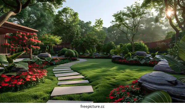Chinese style garden landscape design renderings