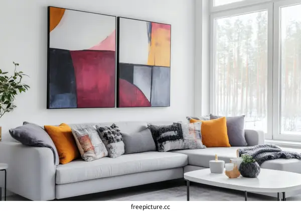 Modern Living Room Decor with Abstract Art