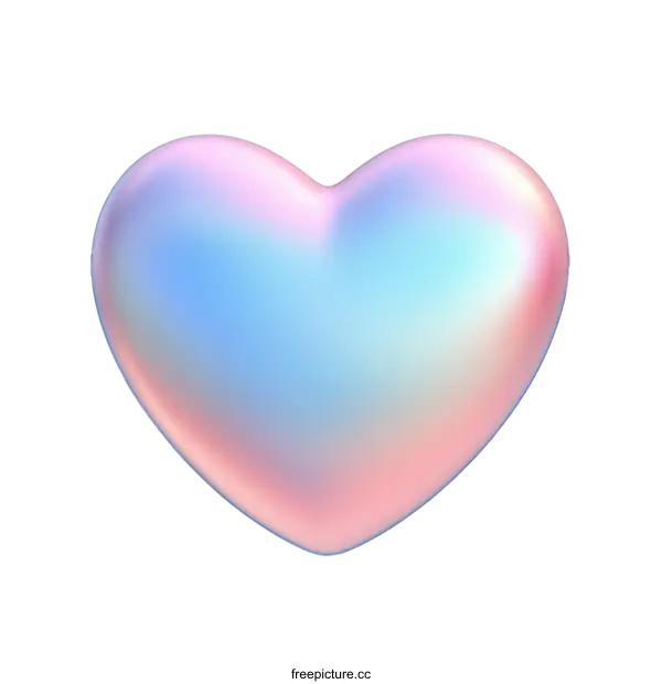 [Transparent Background PNG]Abstract Gradient Holographic Heart Shape