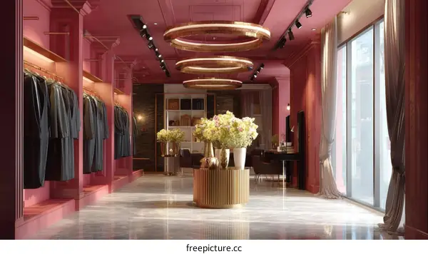 Luxury Fashion Boutique Interior Design Illustration