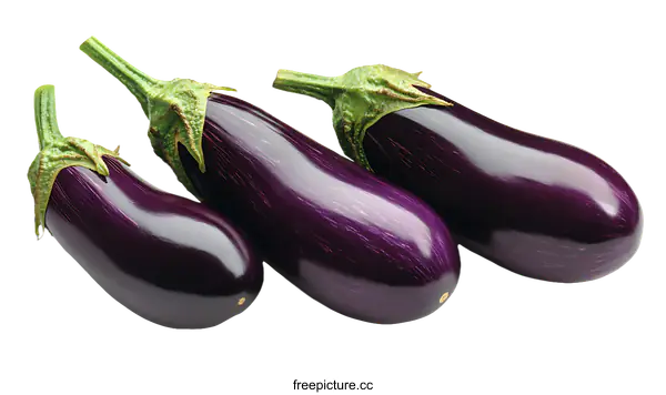 [Transparent Background PNG]Fresh Eggplant Display