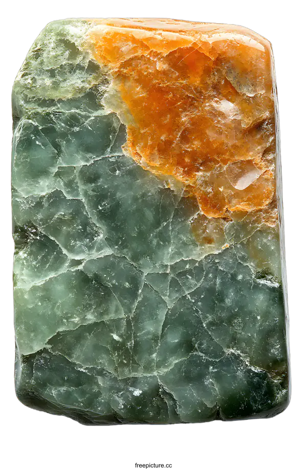[Transparent Background PNG]Green and Orange Gemstone Closeup Macro
