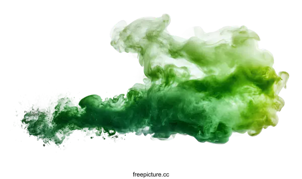 [Transparent Background PNG]Abstract Green Ink Splatter Art