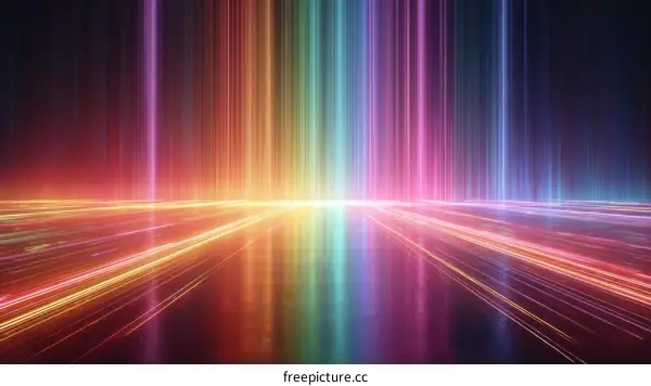 Abstract Colorful Neon Light Lines Background