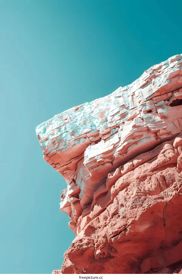 Red Rock Cliff Under Blue Sky