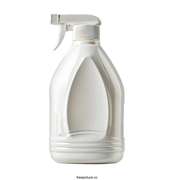 [Transparent Background PNG]White plastic spray bottle isolated on white background