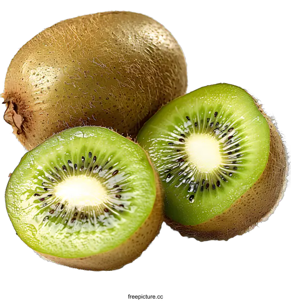 [Transparent Background PNG]Fresh kiwi fruit on white background