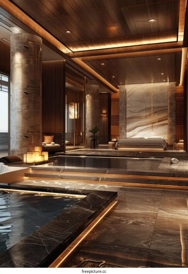 Luxury Modern Spa Interior Design Illustration