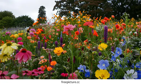 Colorful Wildflower Meadow in Summer