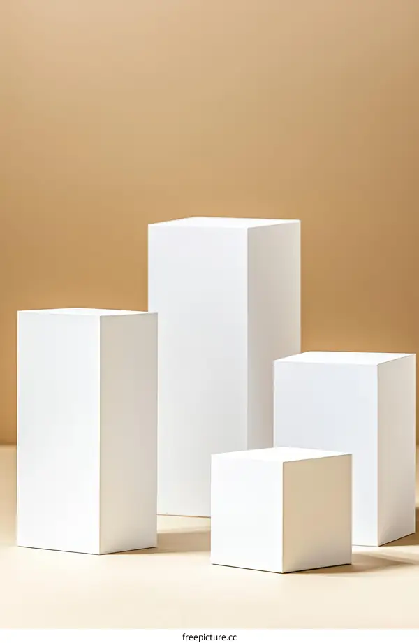 Minimalist White Cubes Display Stand