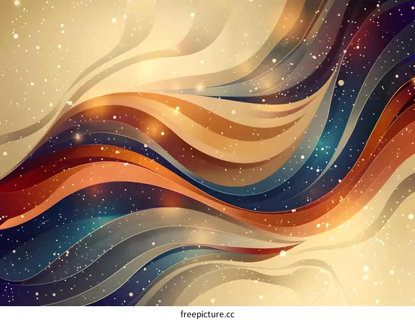 Golden Wavy Abstract Background