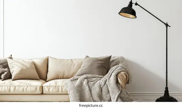 Modern Living Room Interior Design with Floor Lamp