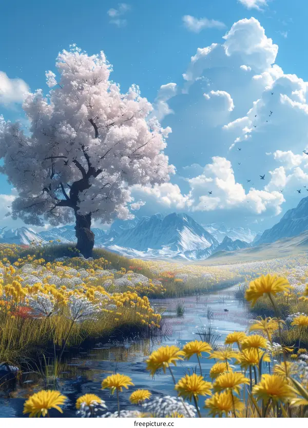 Spring Bloom in Mountain Meadow