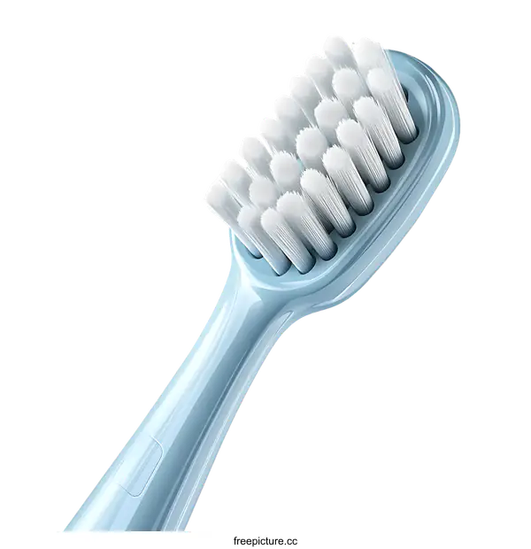 [Transparent Background PNG]Close-up View of a Light Blue Electric Toothbrush
