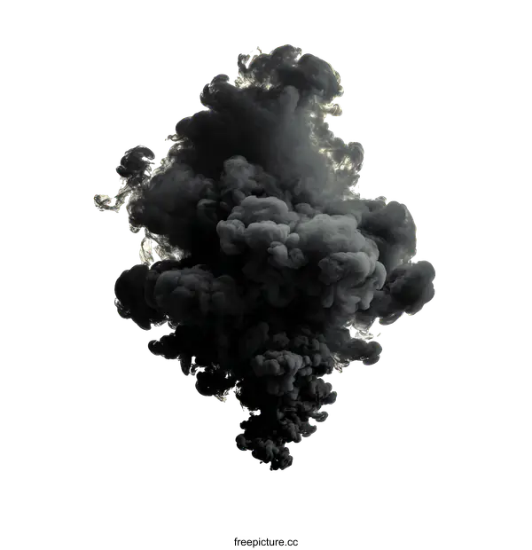 [Transparent Background PNG]Abstract Black Ink Clouds in Liquid