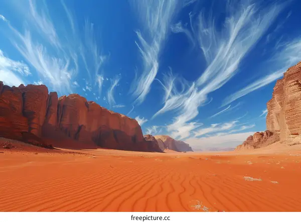 Stunning Red Sand Dune Landscape Under Blue Sky