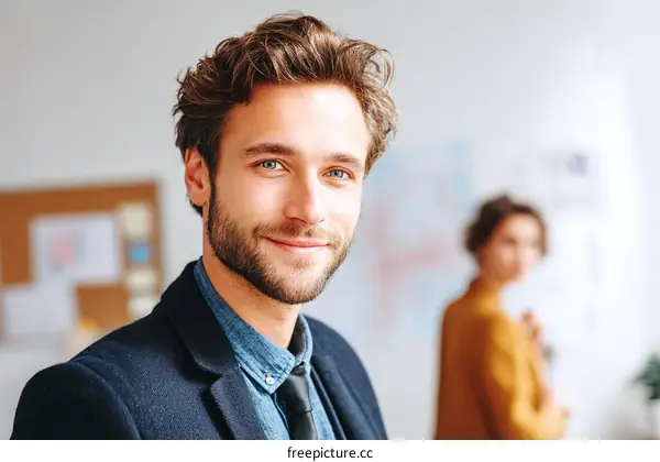 Confident Business Professional in Modern Office Setting