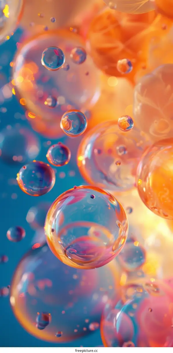 Colorful Abstract Bubbles in Liquid