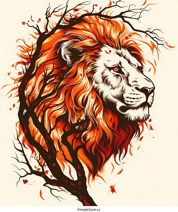 Autumn Lion King Illustration