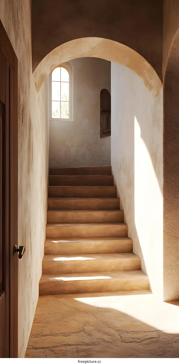 Stone Staircase in a Rustic House