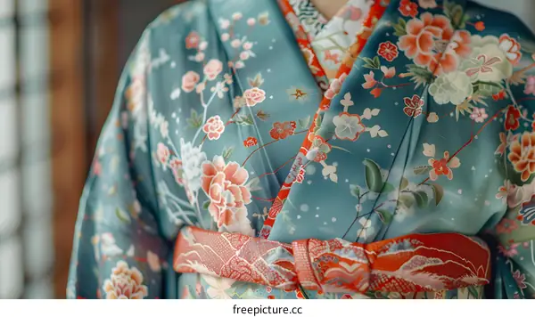 A kimono with a floral pattern