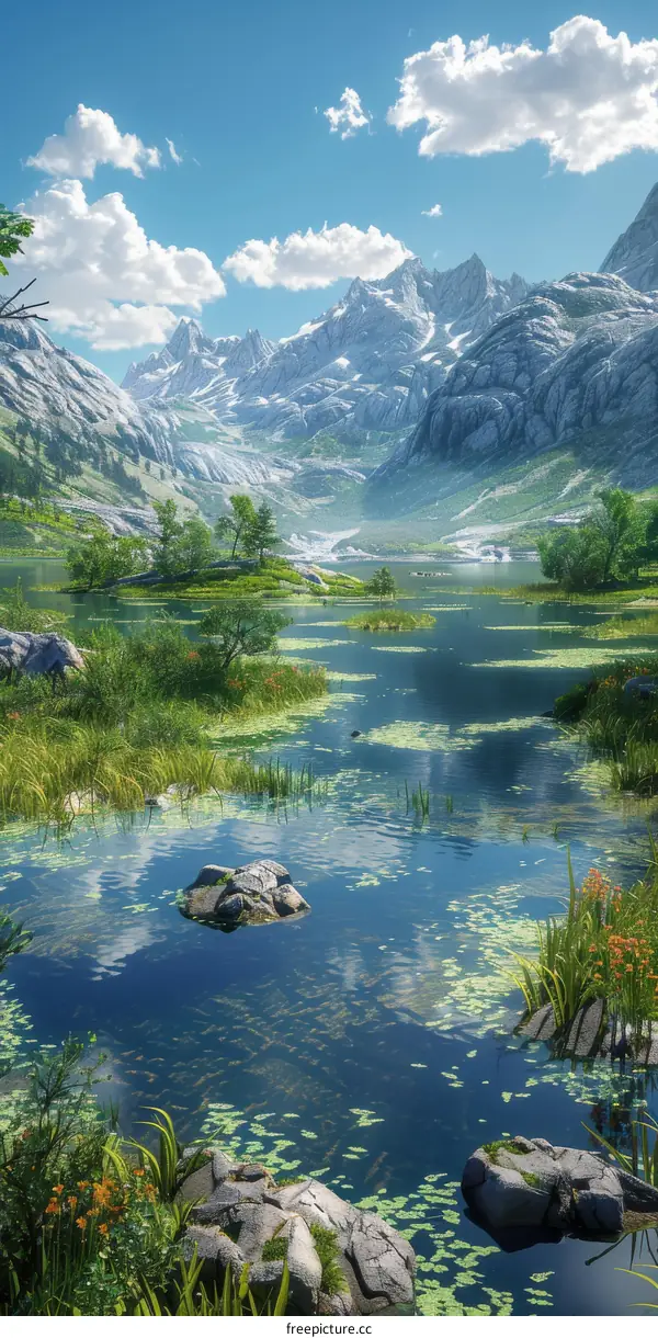 Majestic Mountain Lake Landscape