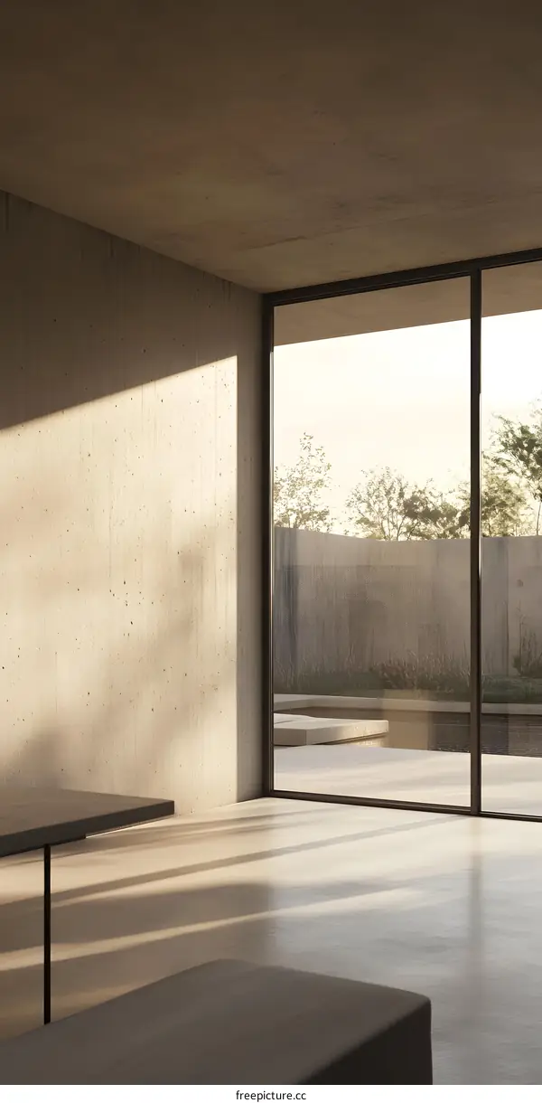 Minimalist Interior Design With Large Window