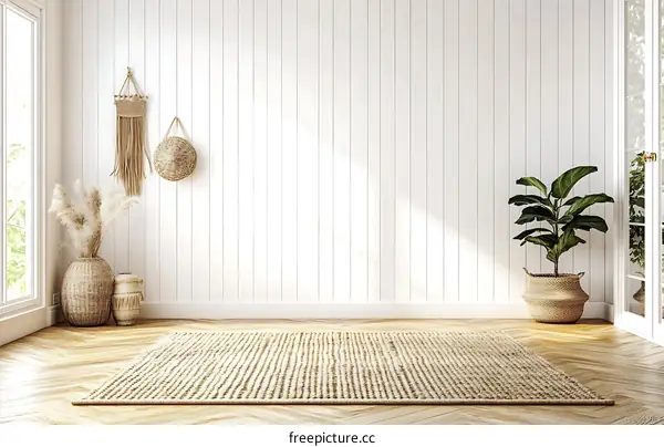 Bohemian Style Interior Design Illustration