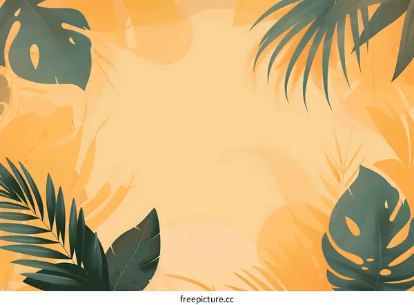 Tropical Leaves Summer Background Illustration
