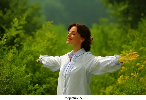 Woman enjoying natures embrace