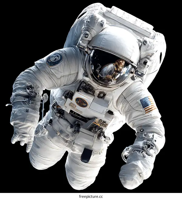 Astronaut in Space Suit in the Black Background
