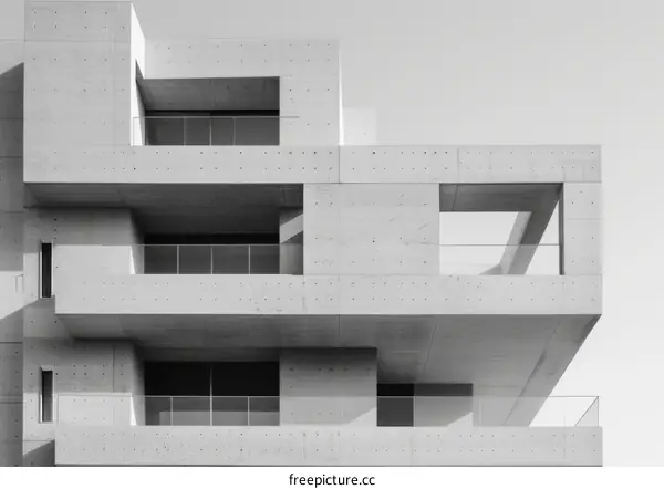 Balcony designs of a modern concrete building