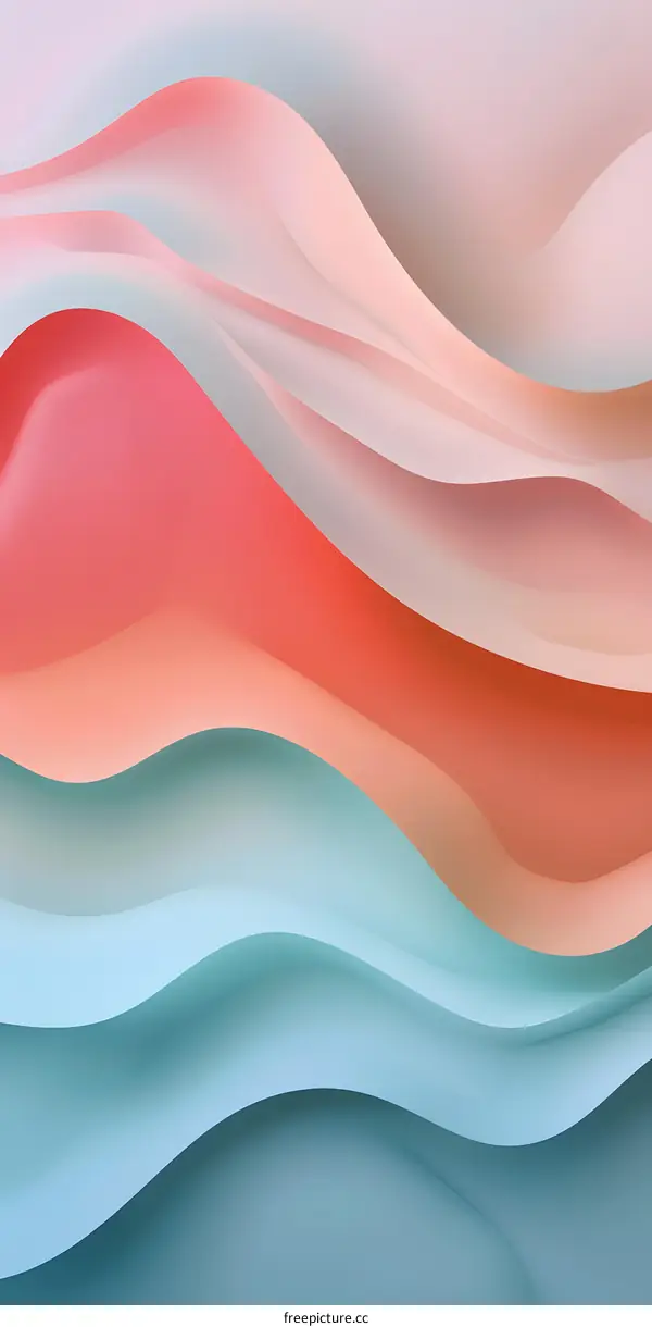 Abstract Wavy Background with Blue and Pink Colors