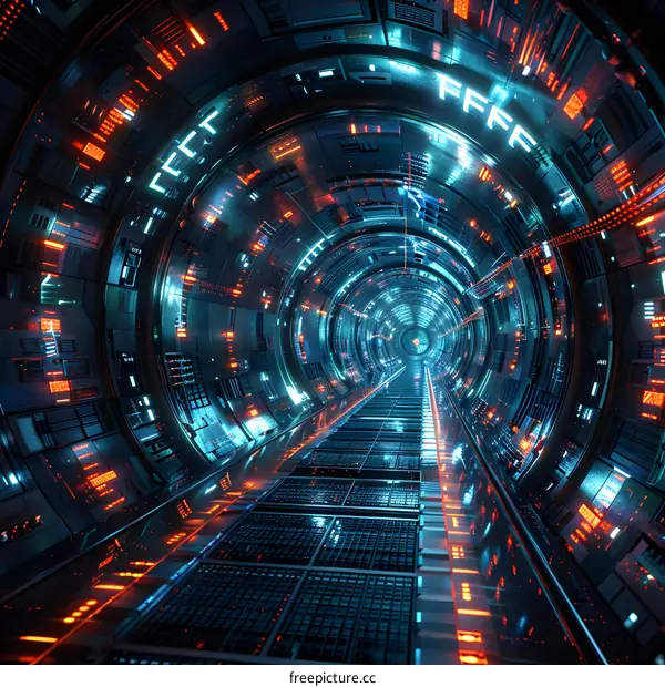 Futuristic Sci-Fi Spaceship Tunnel