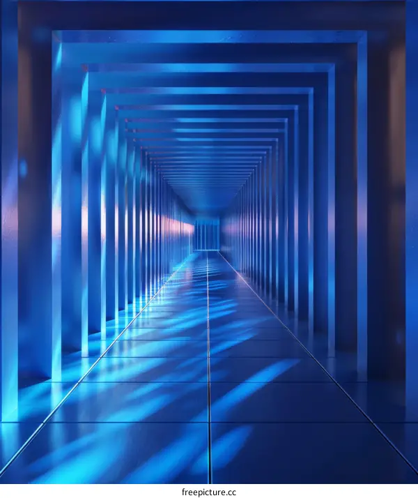 Futuristic Blue Corridor