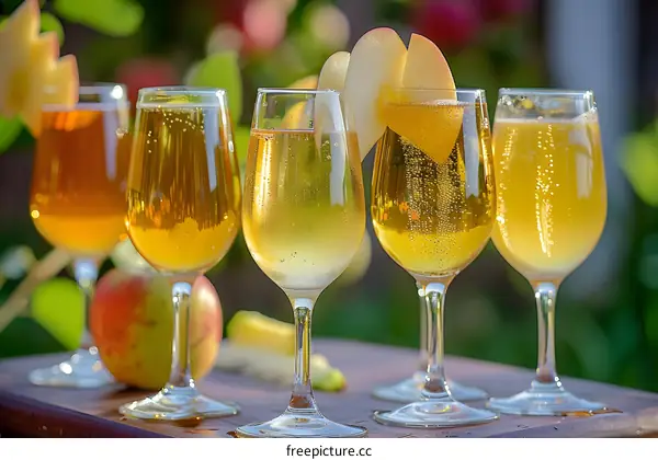 Apple Cider in Glasses on Table