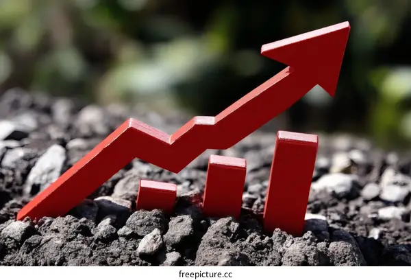 Red Growth Chart on Soil Background