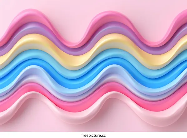 Colorful 3D rendered waves background