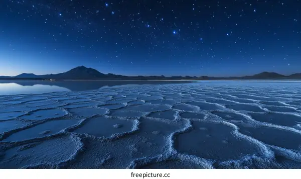 Night Sky Reflections on a Salt Flat