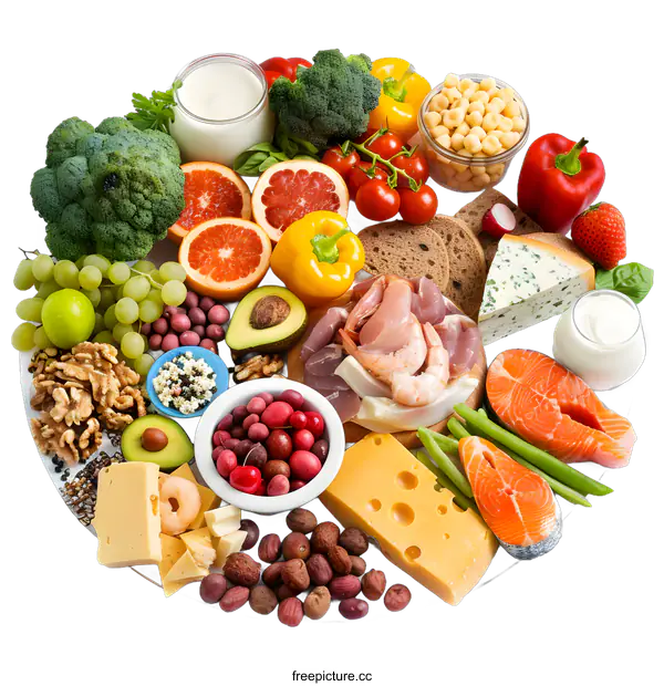 [Transparent Background PNG]Healthy Food Concept With Variety Of Fresh Ingredients