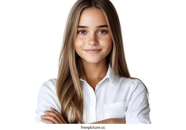 Confident Woman Portrait with Arms Crossed