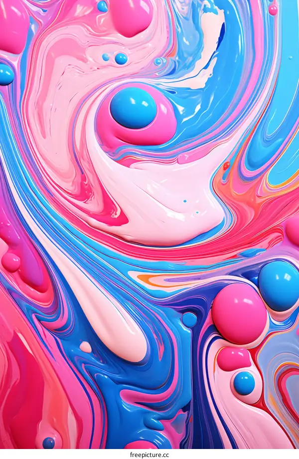 Colorful Abstract Liquid Paint Swirl