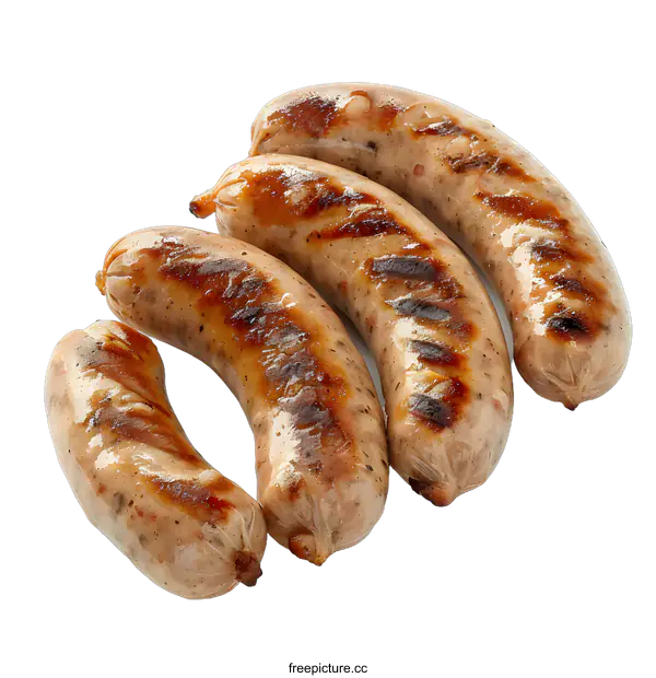 [Transparent Background PNG]Grilled Sausages on White Background