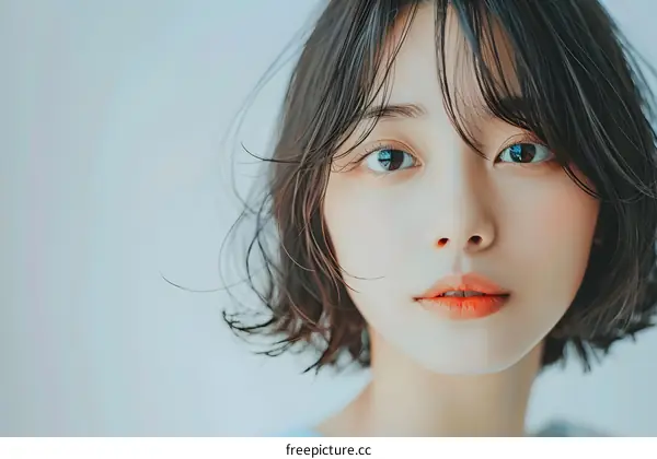 Portrait of a Young Woman with Short Hair