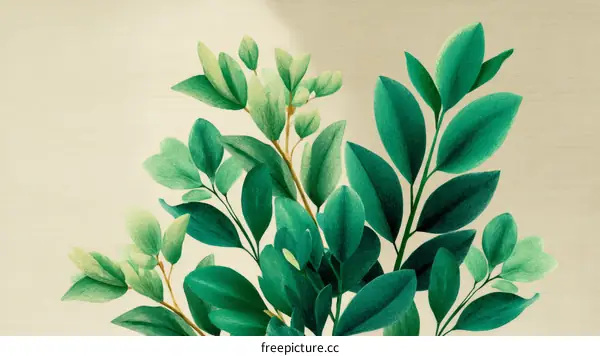Beautiful Illustration of Green Leaves