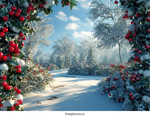 Christmas winter snow scene