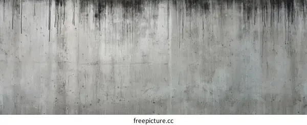 Gray Concrete Wall Texture with Drips