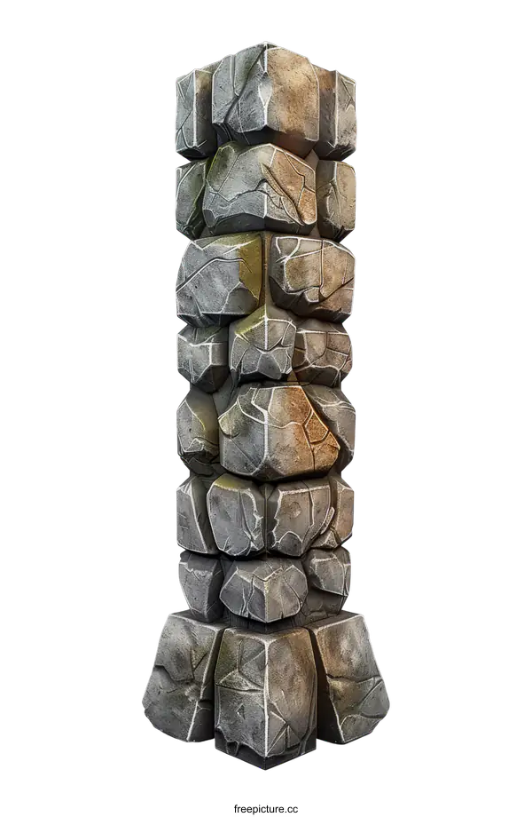 [Transparent Background PNG]Stone Pillar Isolated on transparent background