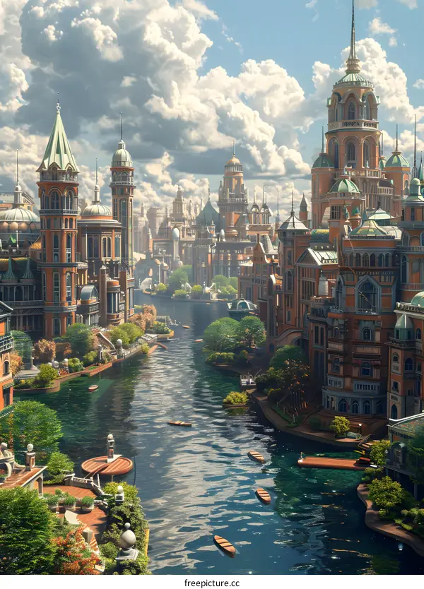 A Canal City in the Clouds